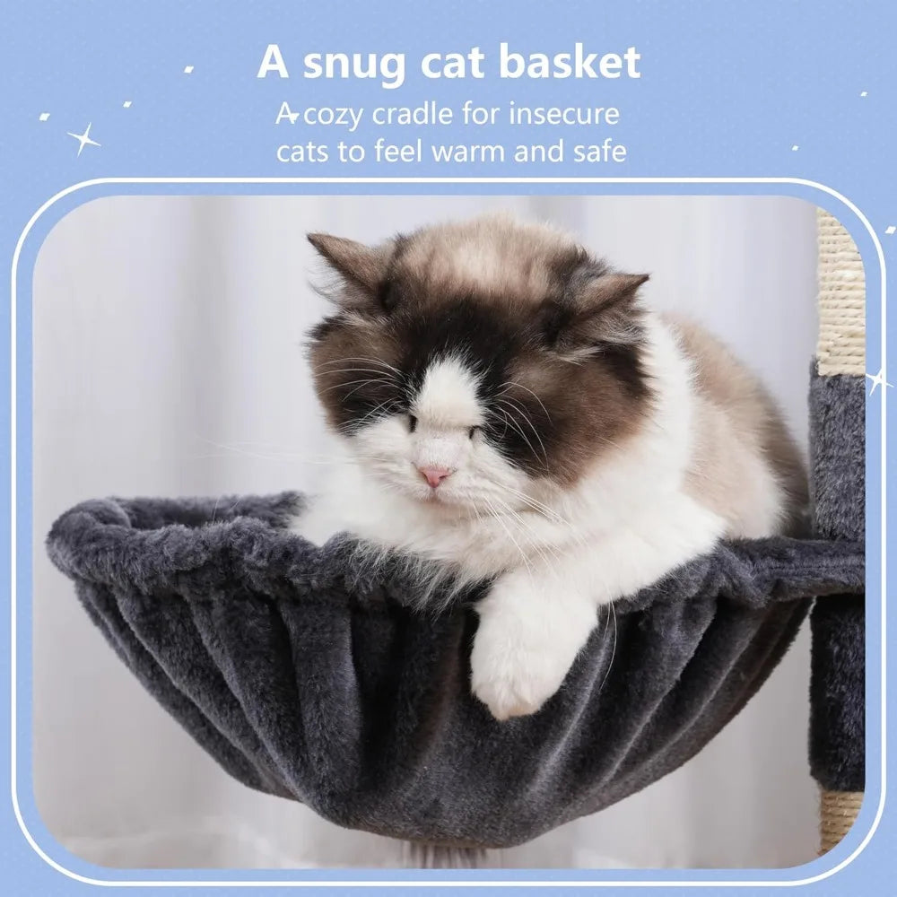 Nbvcx 41 Inch Cat Tree Tower With Hammock And Scratching Posts