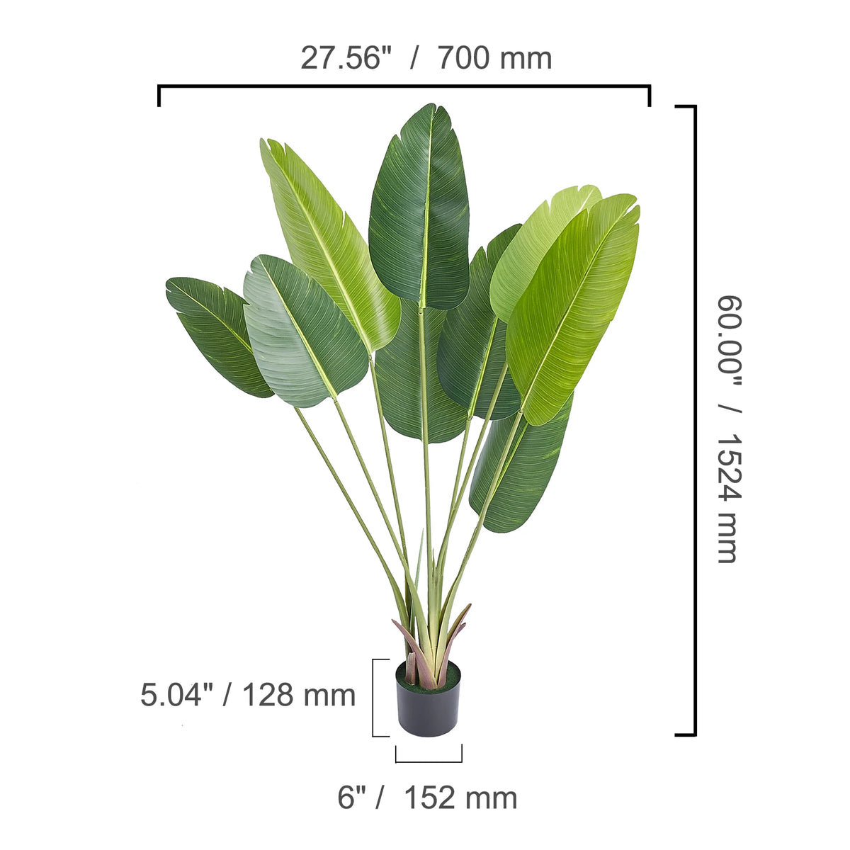 Succebuy Faux Palm Tree Secure Pe Material Anti-Tip Tilt Protection