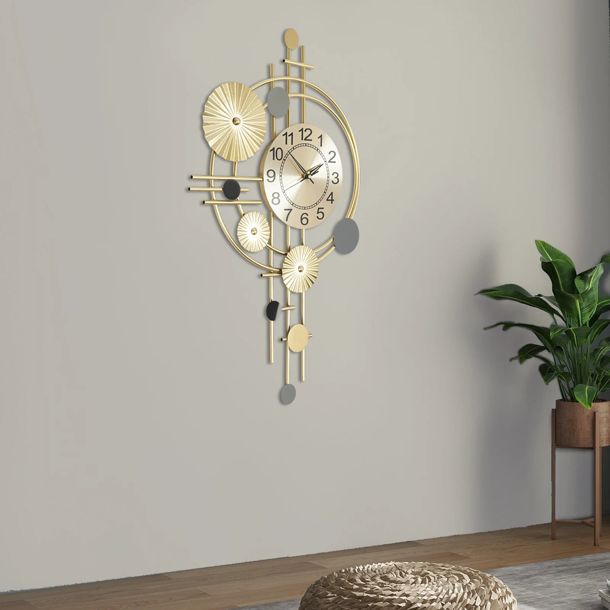 Golden Modern Decorative Wall Clock For Home Office