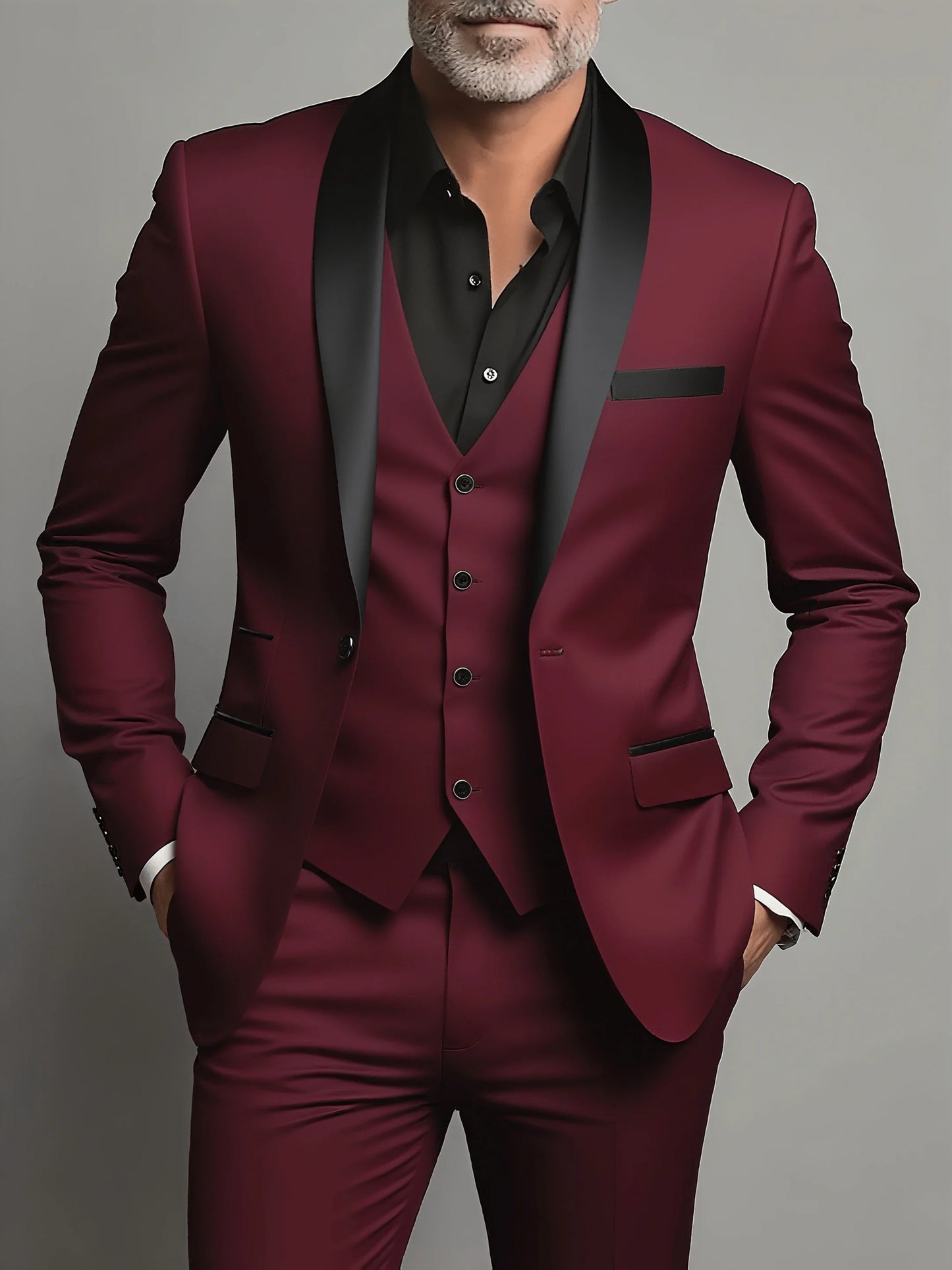 Mens Wedding Best Man Dress Suit Regular Fit Lapel Collar