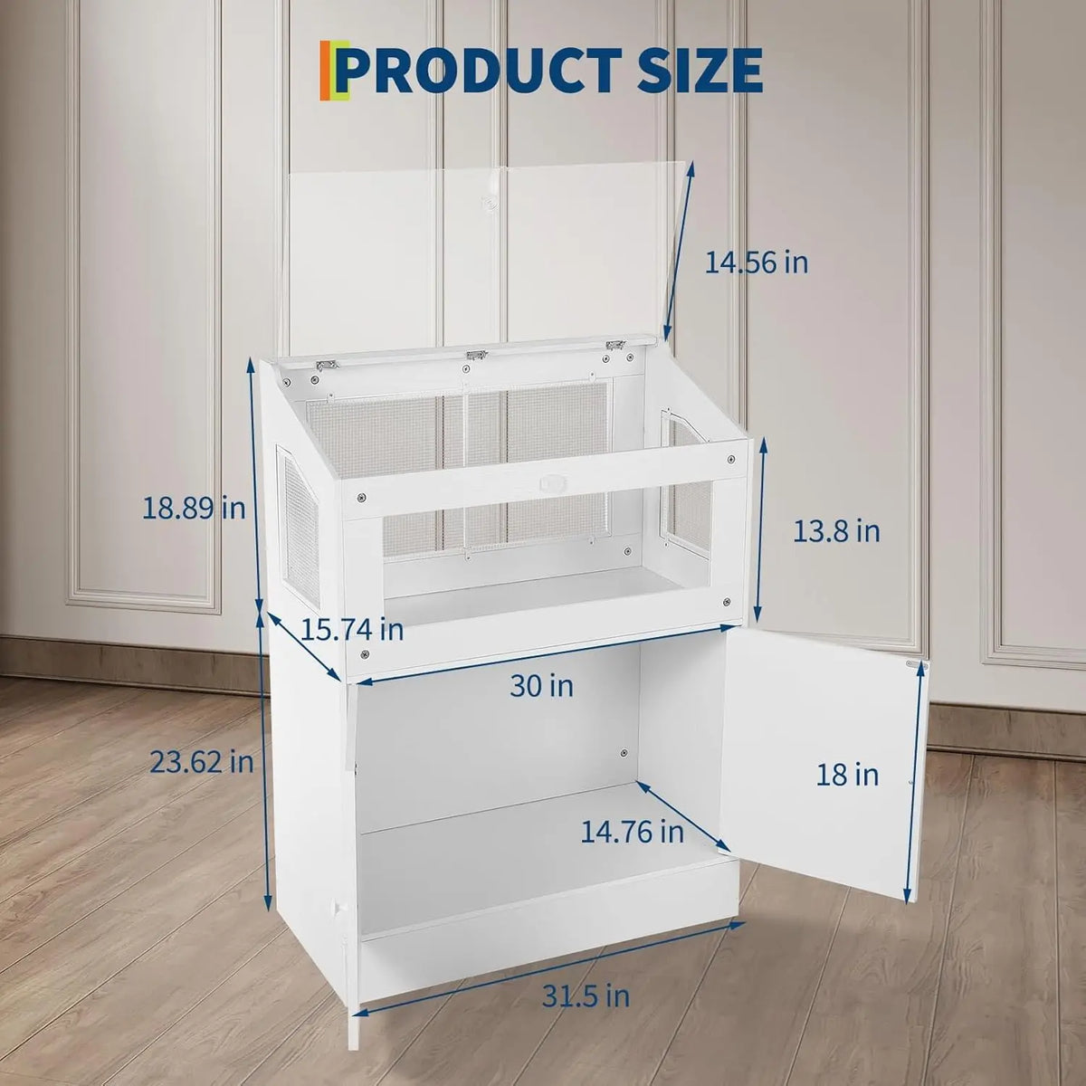 HiMISS Small Animal Cage With Storage Cabinet And Ventilated Design