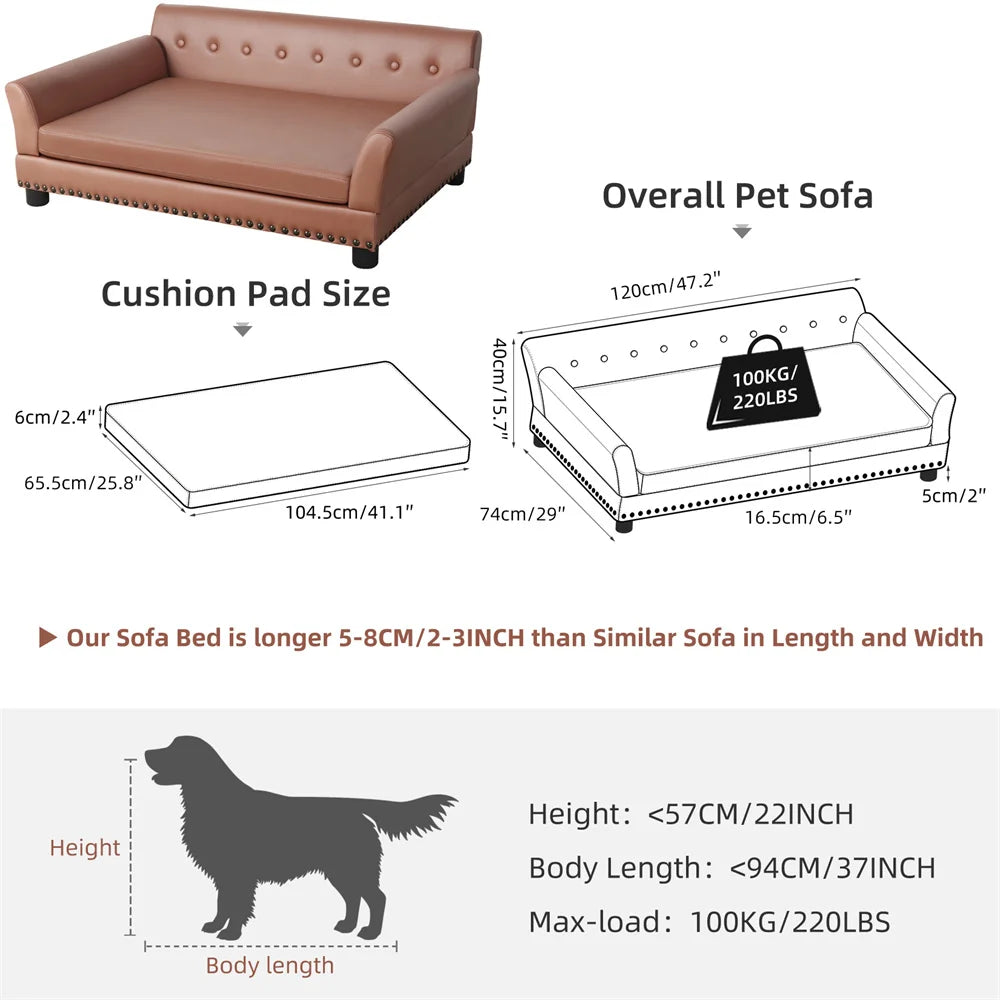 Borwart Heavy Duty Raised Pet Sofa Bed With Removable Cover