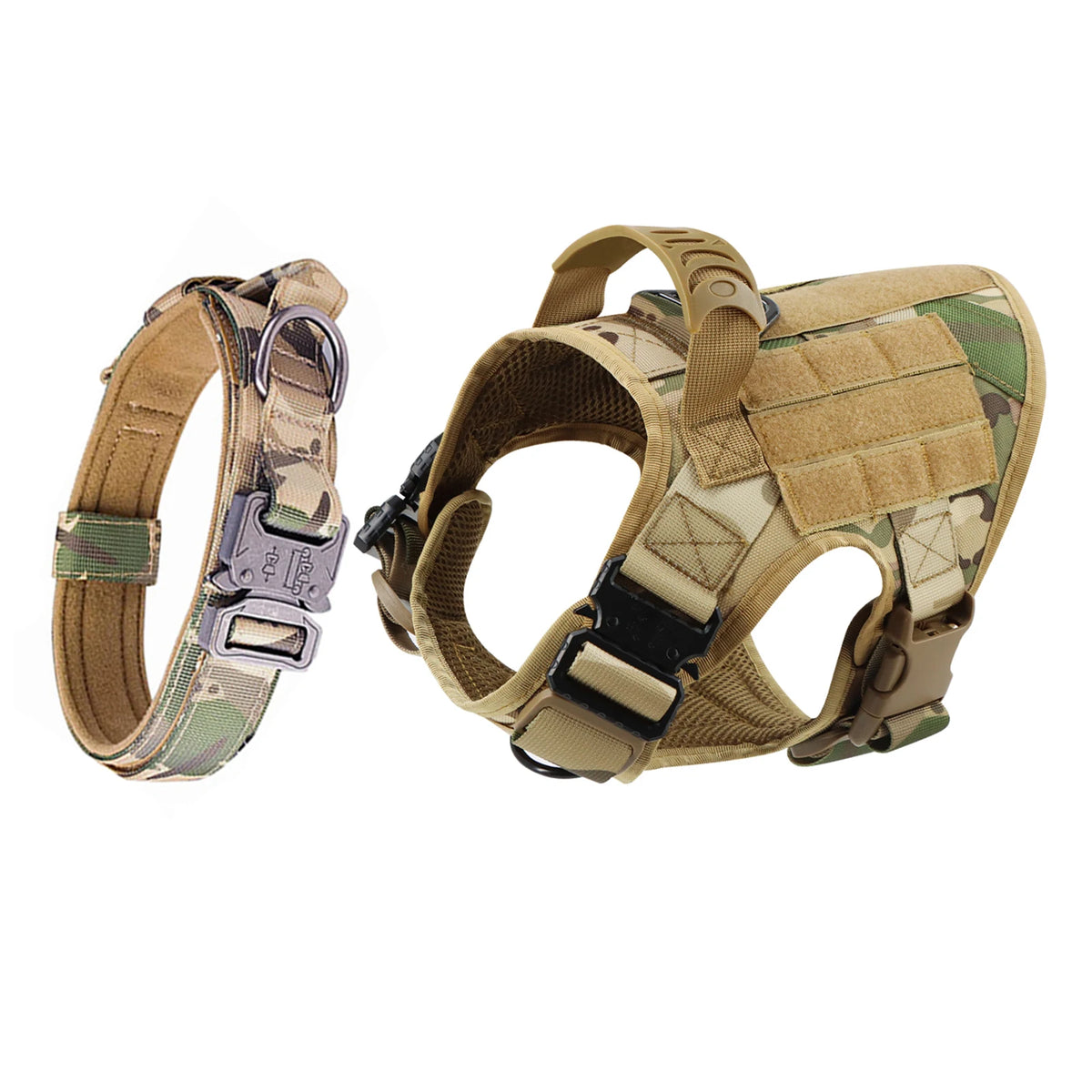Adjustable Tactical Dog Harness And Collar Set For All Stages