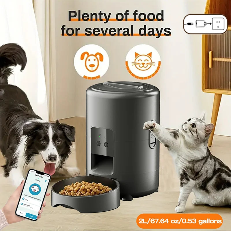 2L Smart Automatic Pet Feeder With WiFi App For Cats And Dogs
