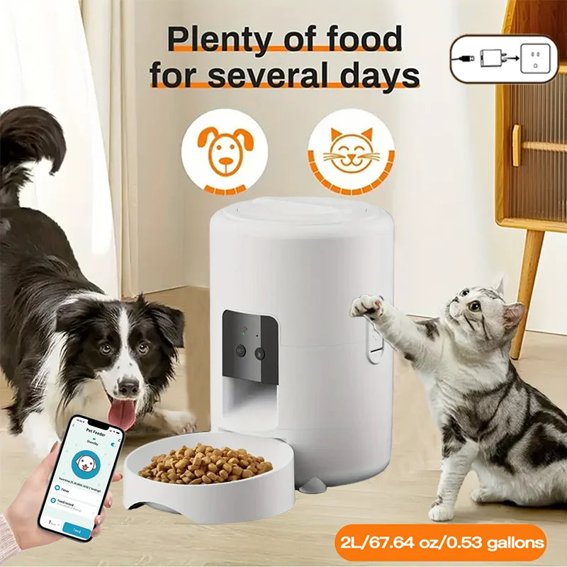 2L Smart Automatic Pet Feeder With WiFi App For Cats And Dogs