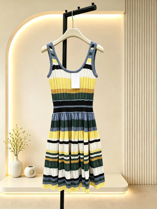 Women Knit Camisole And Minisket Set Multi Tone