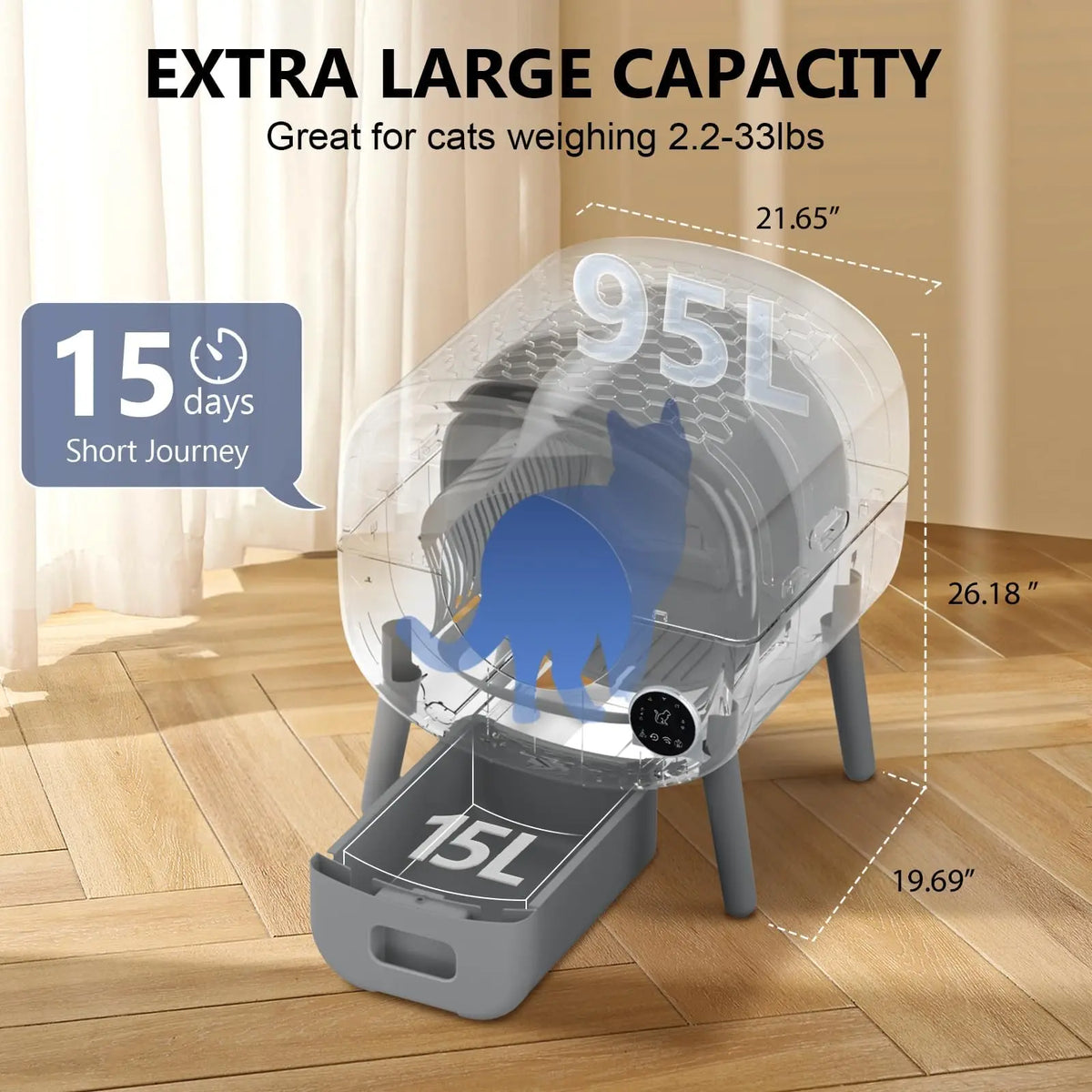 Fumoi Large Capacity Smart Self Cleaning Cat Litter Box