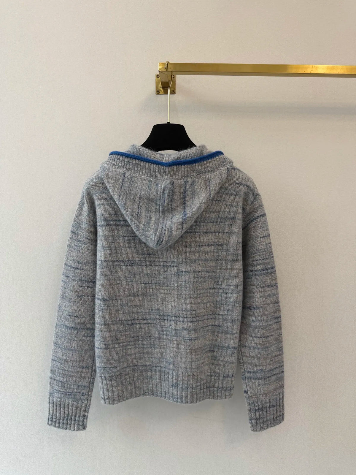 Knitted Hooded Zipper Coat For Women