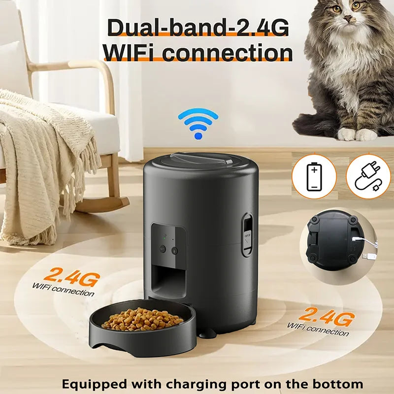 2L Smart Automatic Pet Feeder With WiFi App For Cats And Dogs