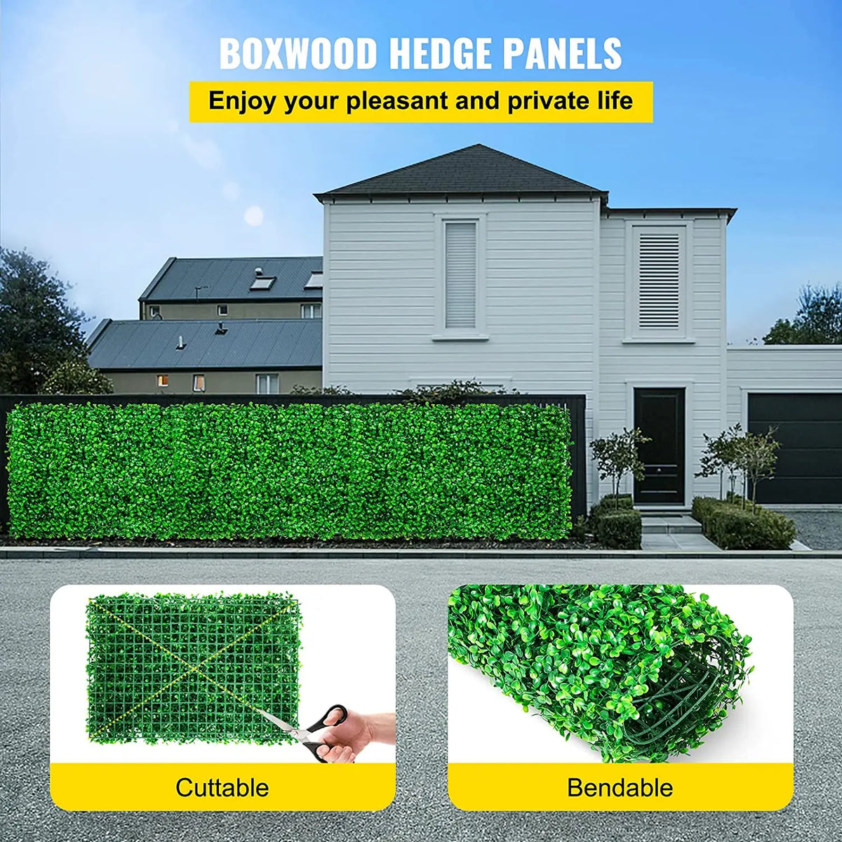 SucceBuy Boxwood Hedge Wall Panel Home Decor Privacy Screen