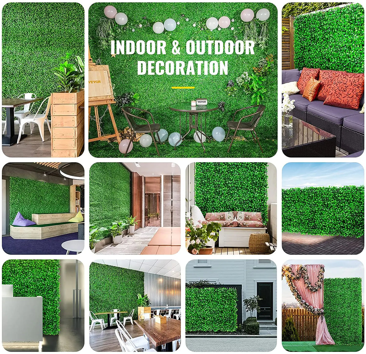 SucceBuy Boxwood Hedge Wall Panel Home Decor Privacy Screen