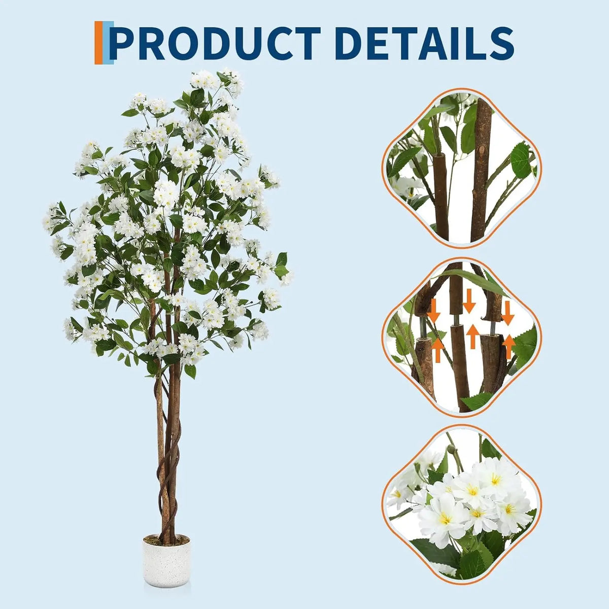 HiMiss Artificial Osmanthus Tree Potted Faux Plant Decor