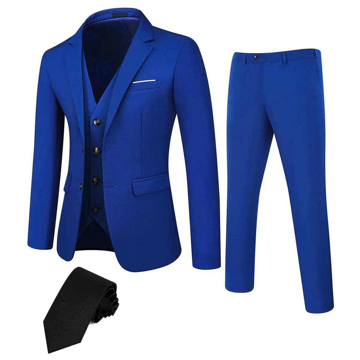 Men's Business Suit Set With Jacket And Trousers