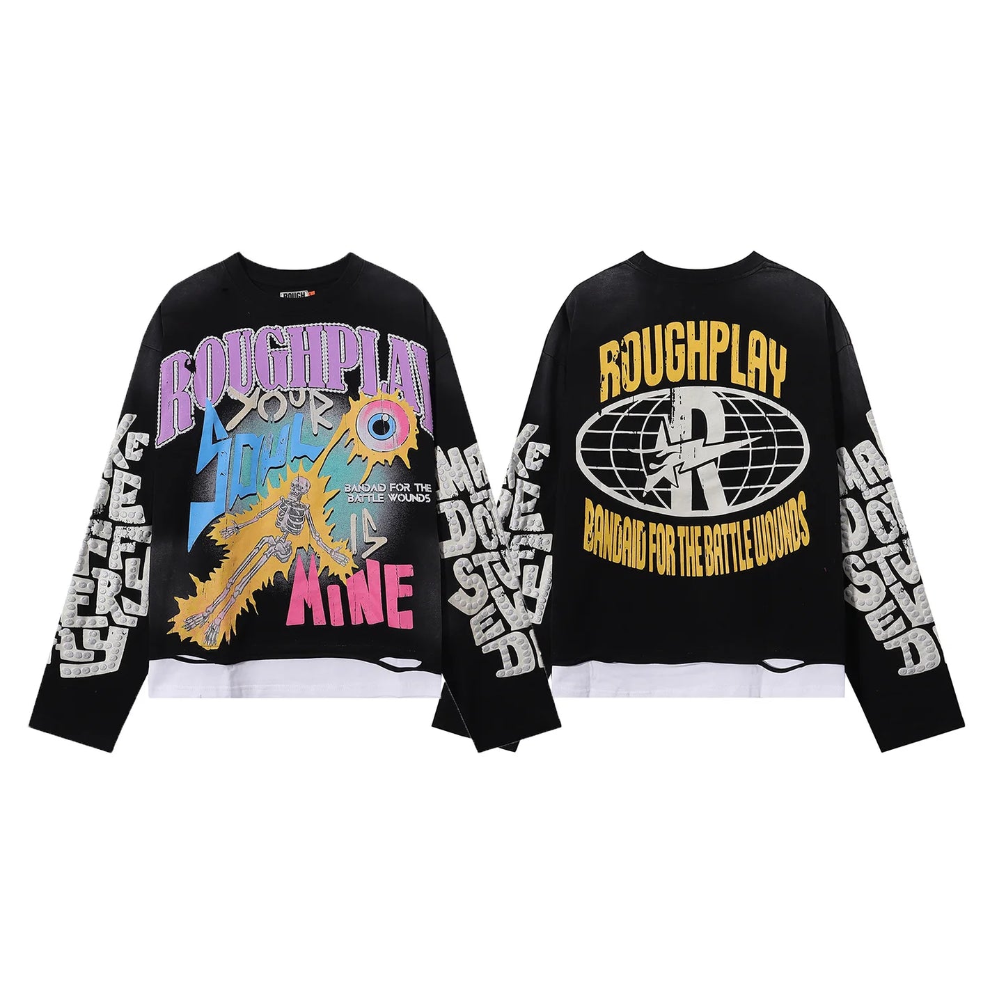 American Style Splicing Diamond Cotton Crew Neck T Shirt Unisex