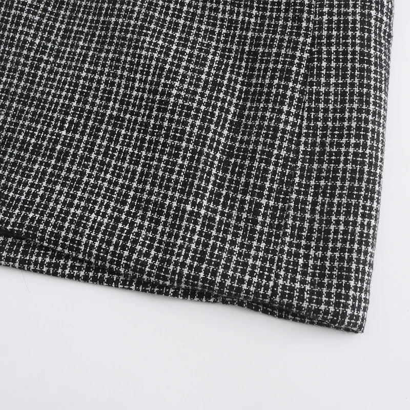 Men's Classic Plaid Blazer Jacket With Notched Lapel Two Button