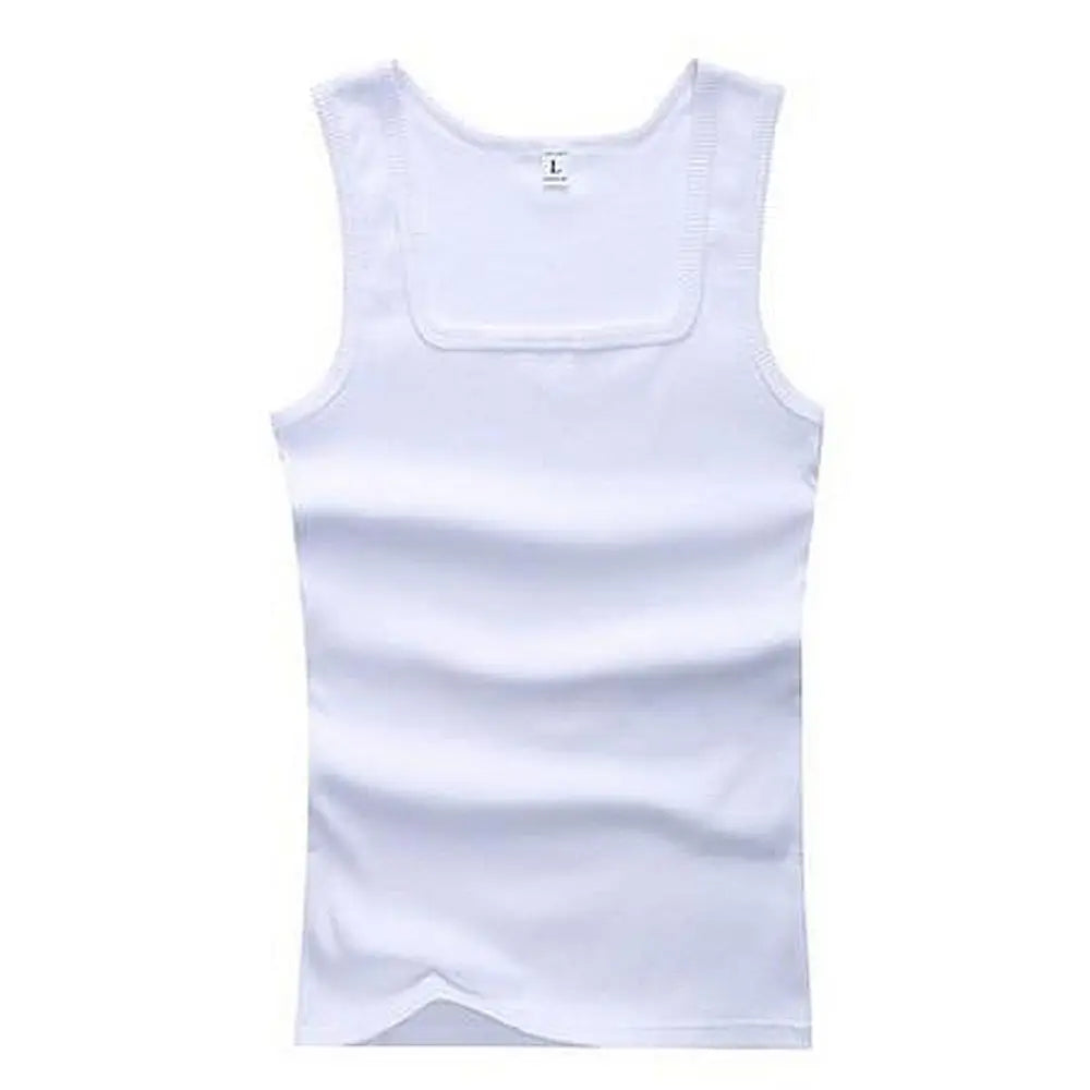 Pure Cotton Mens Elastic Tank Top for Summer Fitness Casual Wear