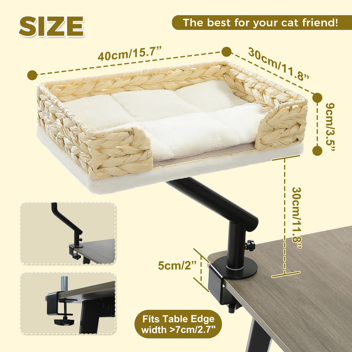 Pawz Road Adjustable 360 Rotatable Desk Cat Bed