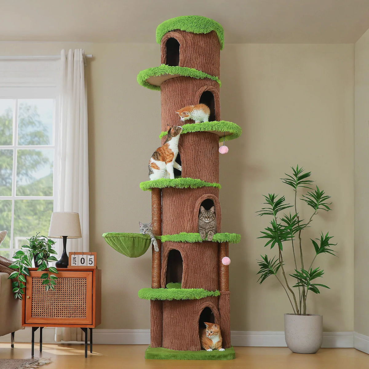 PAWZ Road Floor To Ceiling Cat Tower With Sisal Posts Hammock