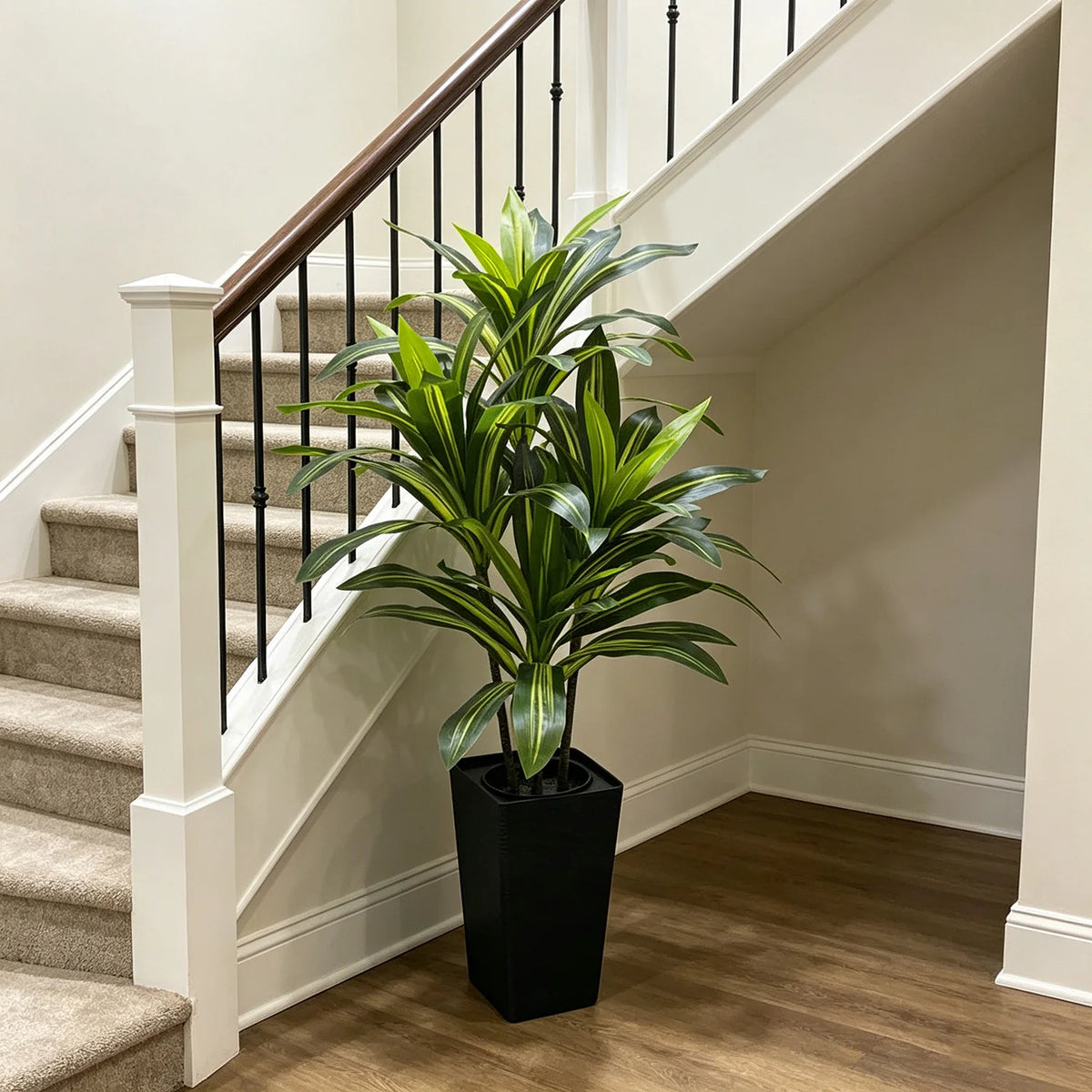 Himiss 120cm Artificial Dracaena Tree With Tall Planter Indoor Floor Decor