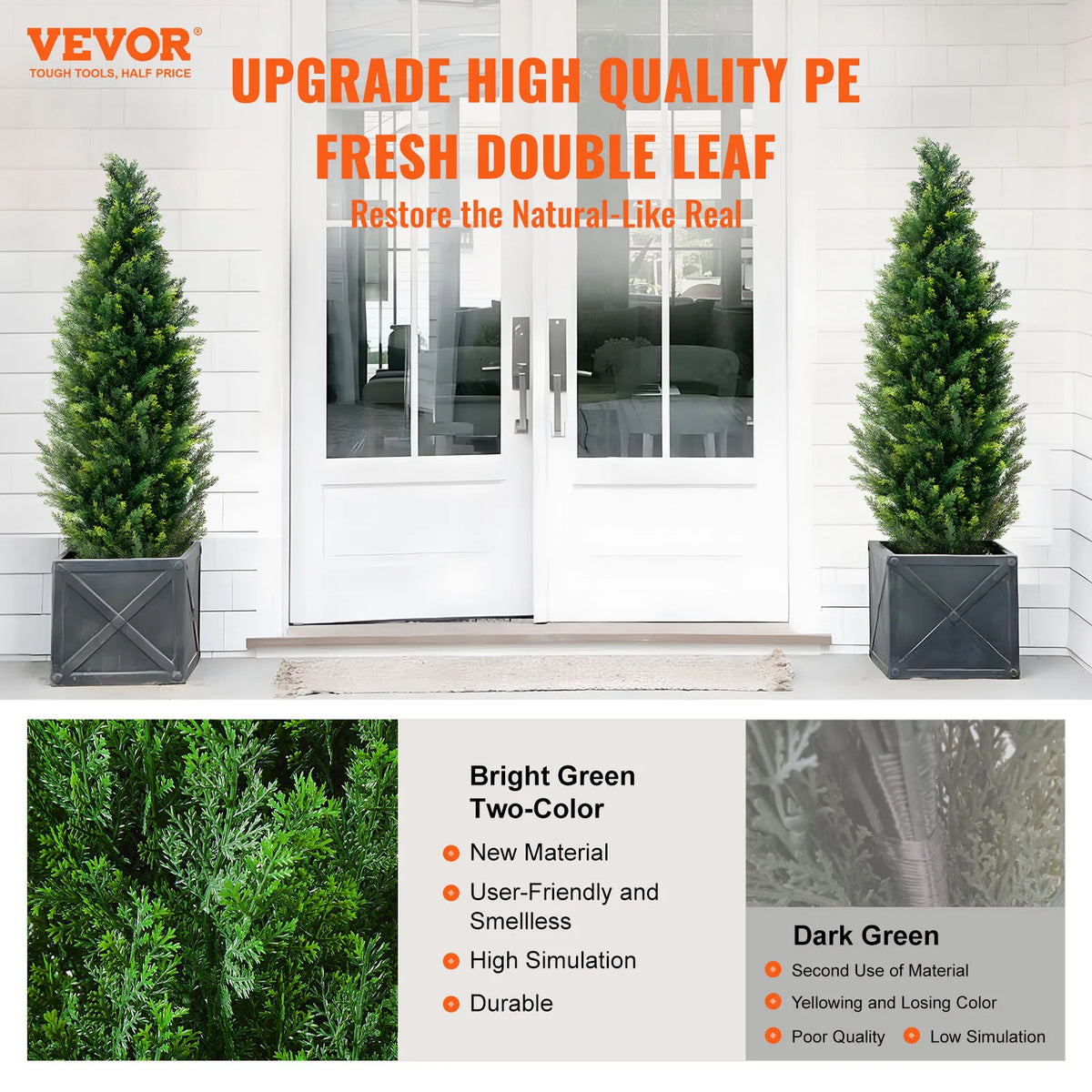 SucceBuy Artificial Cedar Topiary Tree Evergreen Fake Cypress Decor