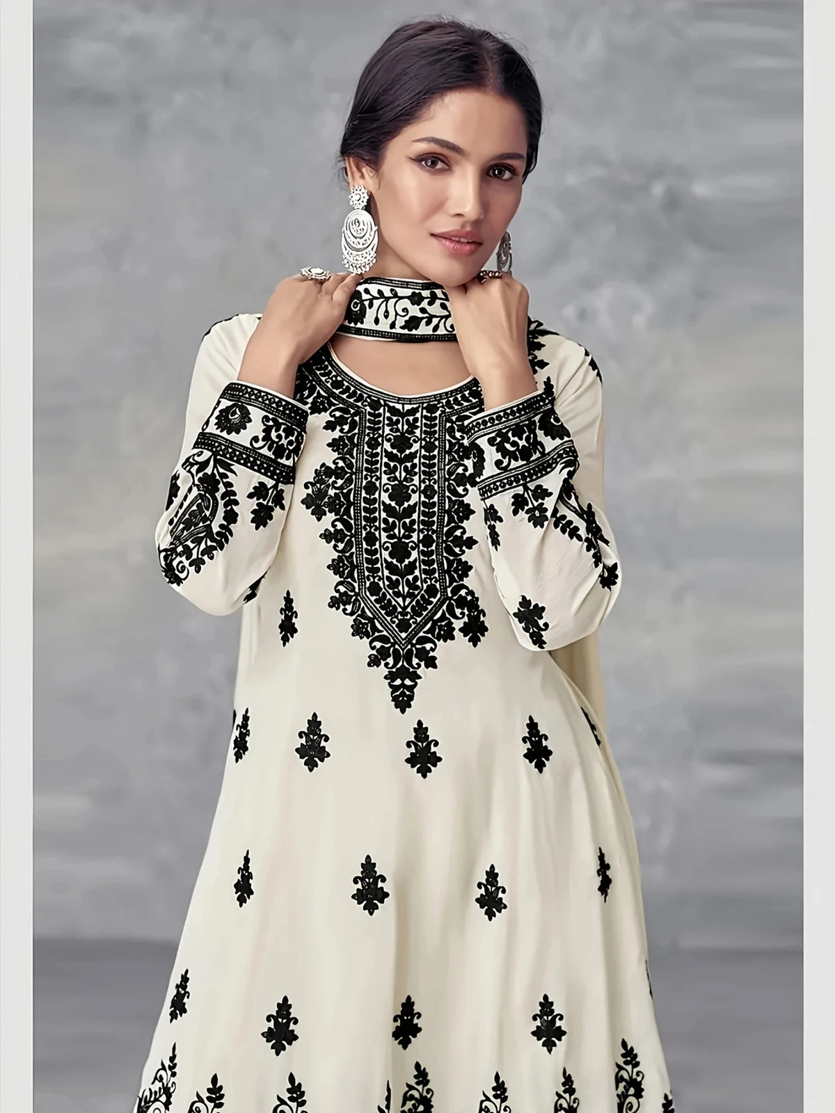 Women Plus Size Ethnic Style Three Piece Printed Outfit Set