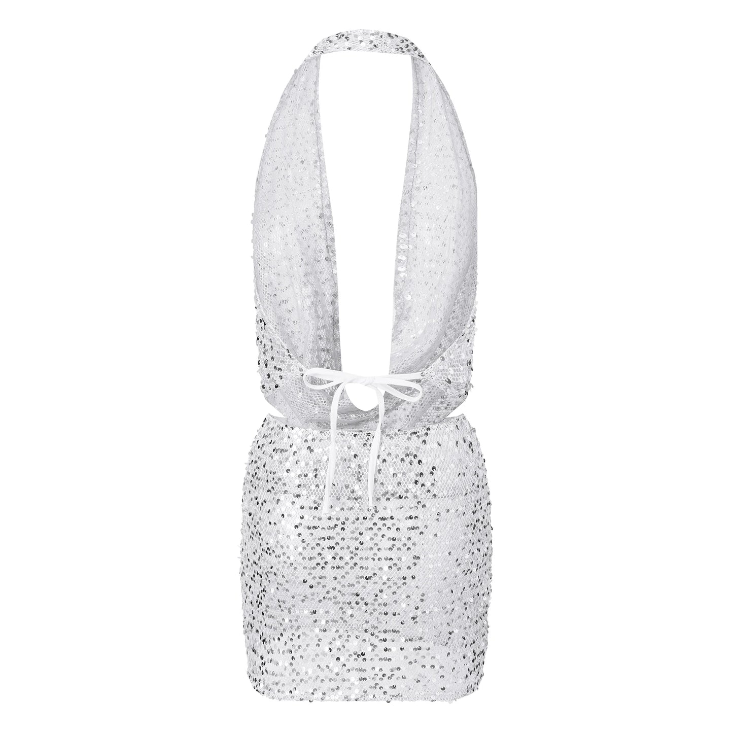 XBTCLXEBCO Glitter Dress With Pockets For Elegant Occasions