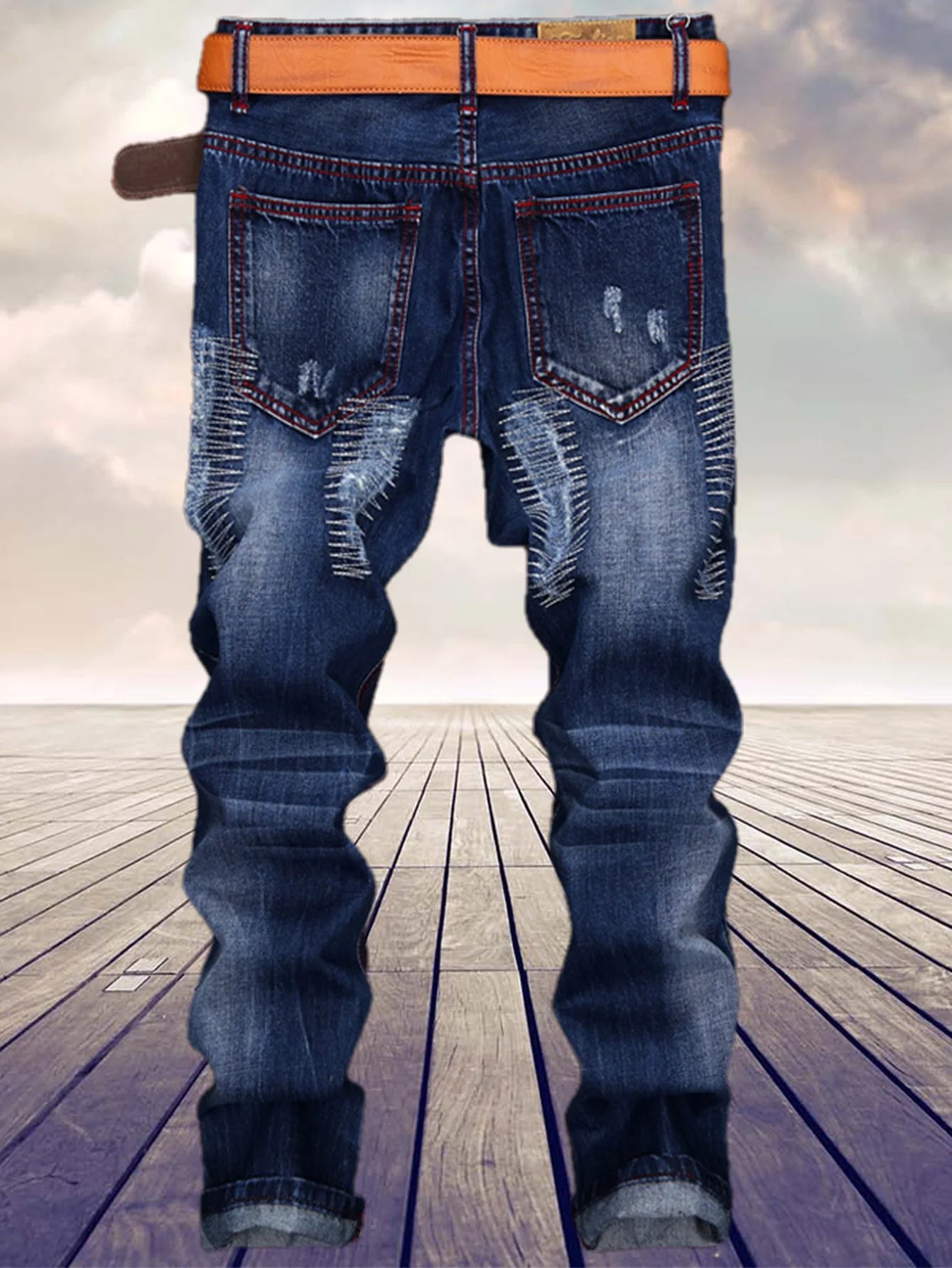 Cotton Blended Regular Fit Jeans With Zipper Fly For Men