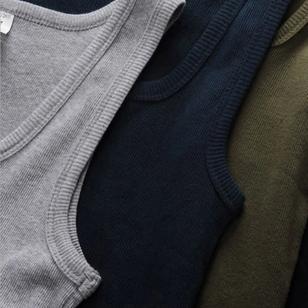 Pure Cotton Mens Elastic Tank Top for Summer Fitness Casual Wear