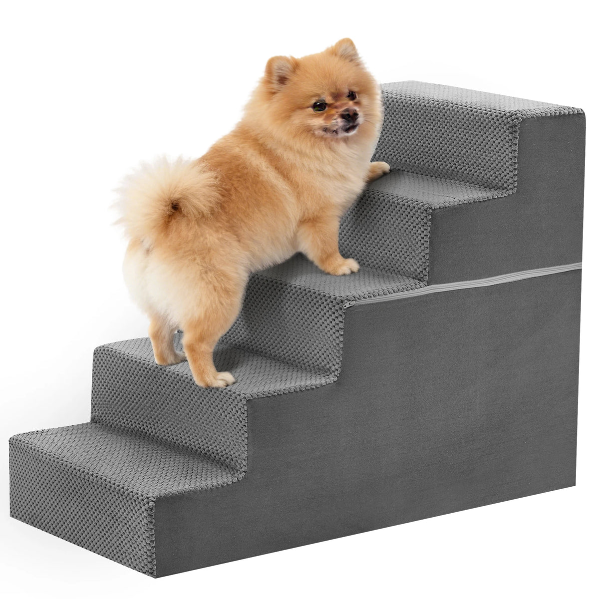 Jhk 3 To 5 Step Right Angled Foam Dog Stairs Ramp For Small Dogs
