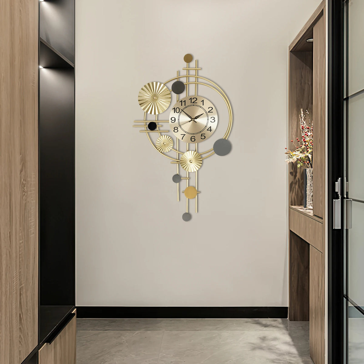 Golden Modern Decorative Wall Clock For Home Office