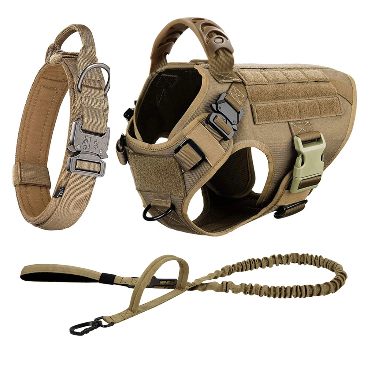 Padded Nylon Dog Harness And Leash Set With Quick Release Buckle For Training Walking Large Dogs