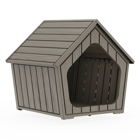 Waterproof Gable Roof Plastic Pet House For Outdoor Use