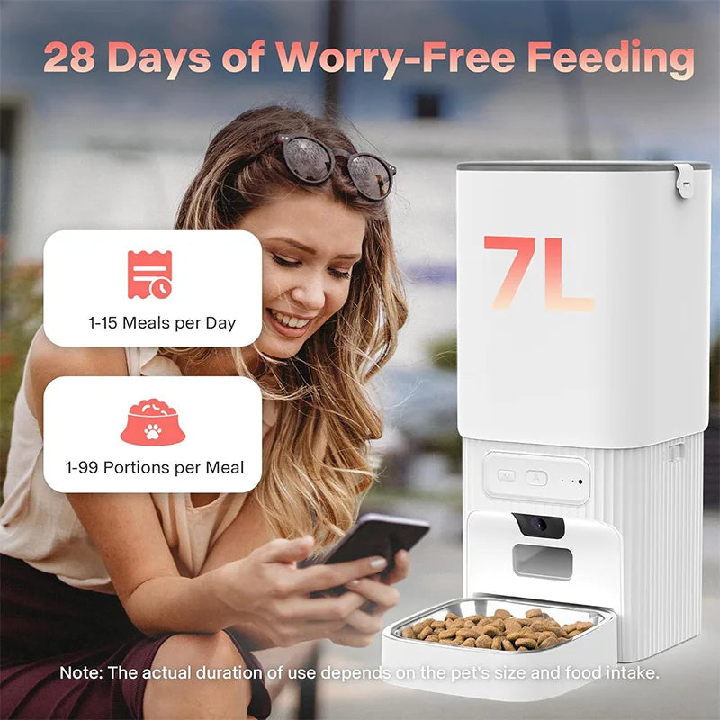 Nityers 7L Smart Automatic Pet Feeder With Hd Camera