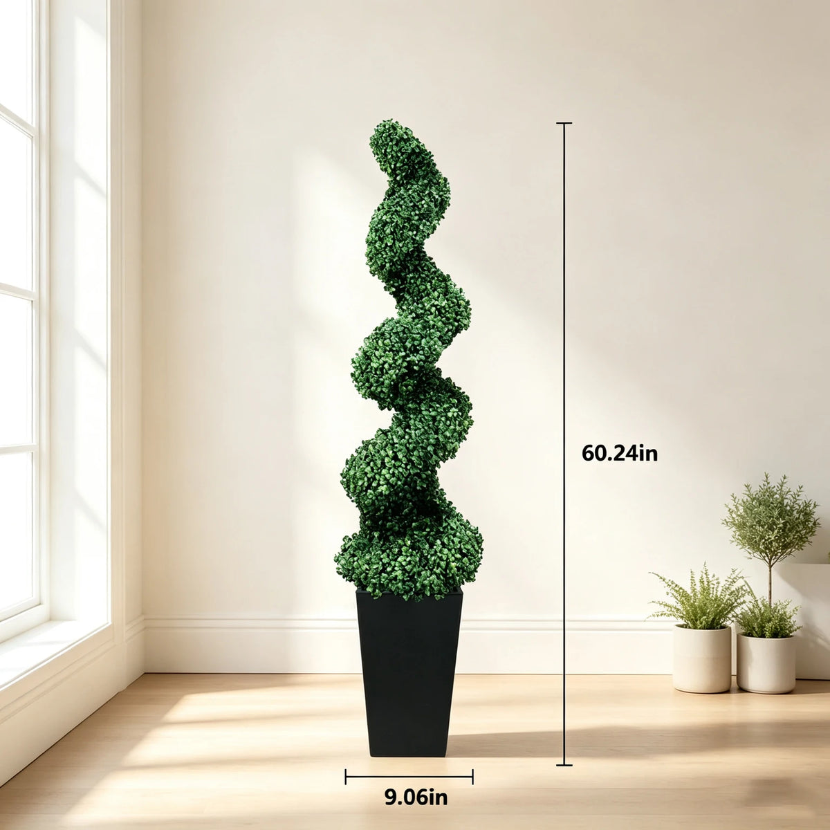 Olitree Artificial Boxwood Spiral Topiary Trees With Planter