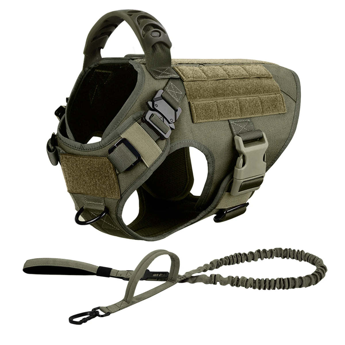 Padded Nylon Dog Harness And Leash Set With Quick Release Buckle For Training Walking Large Dogs
