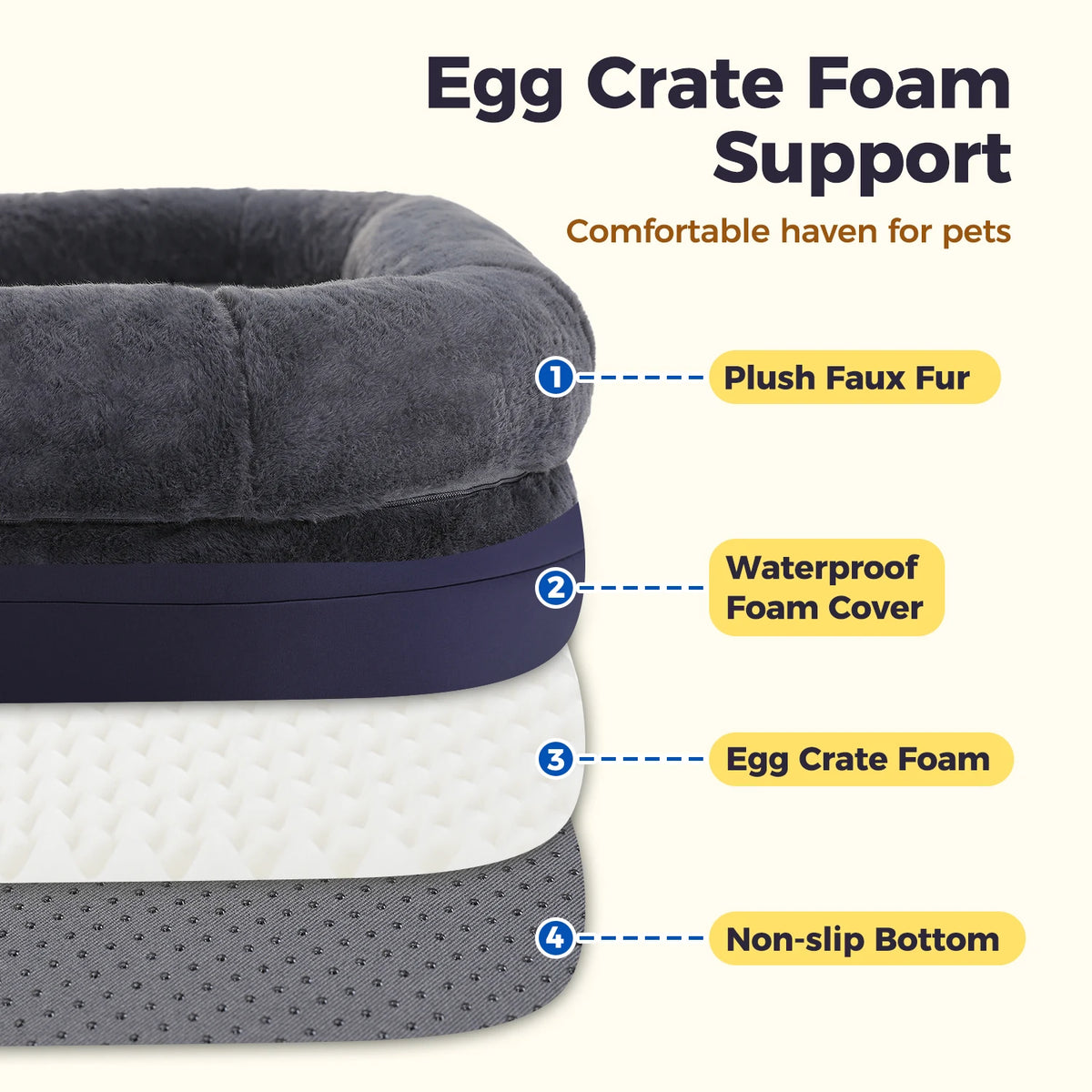 Foldable Plush Dog Bed Sofa With Non Slip Bottom By Pawz Road
