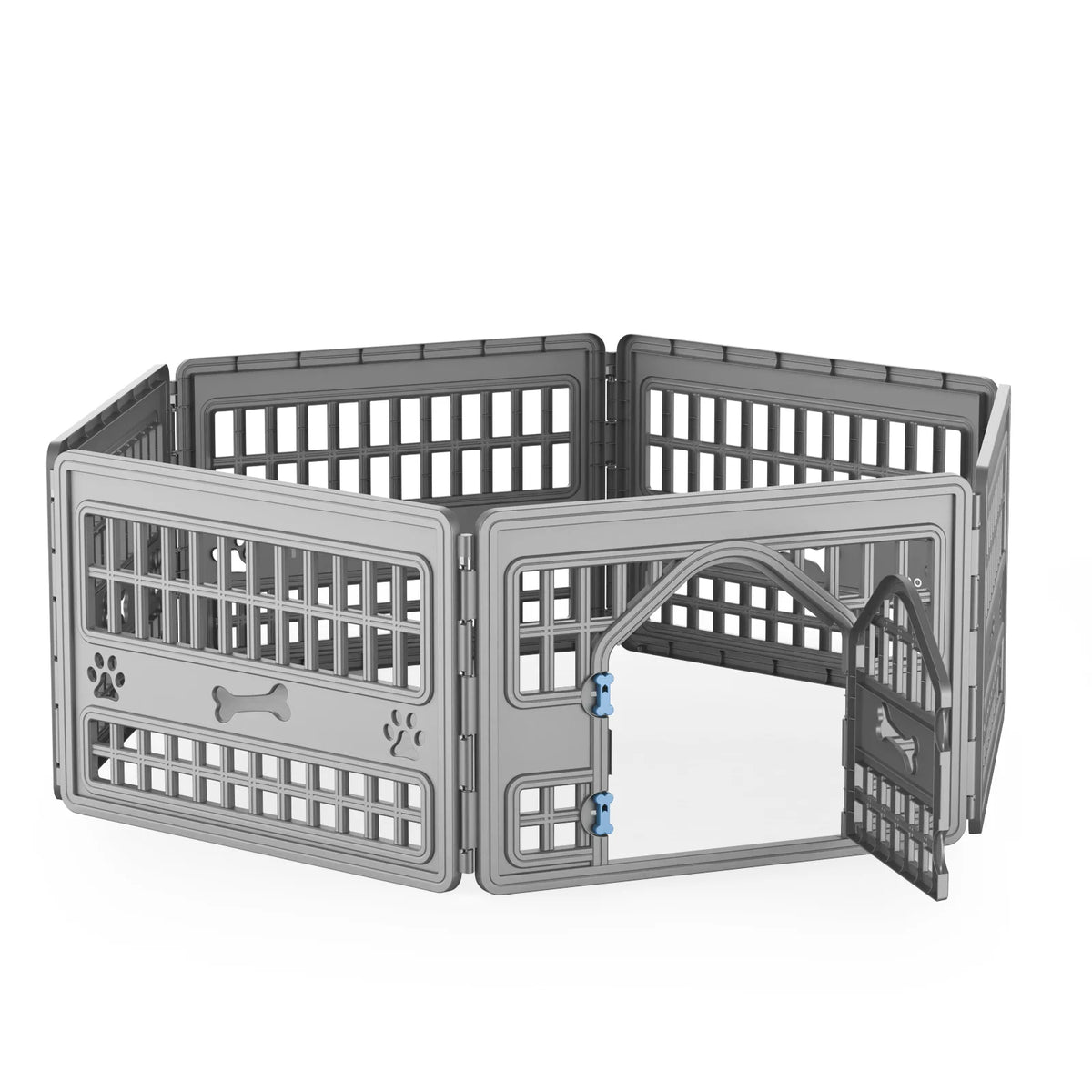 6 Panel Plastic Pet Playpen With Door For Small Dogs