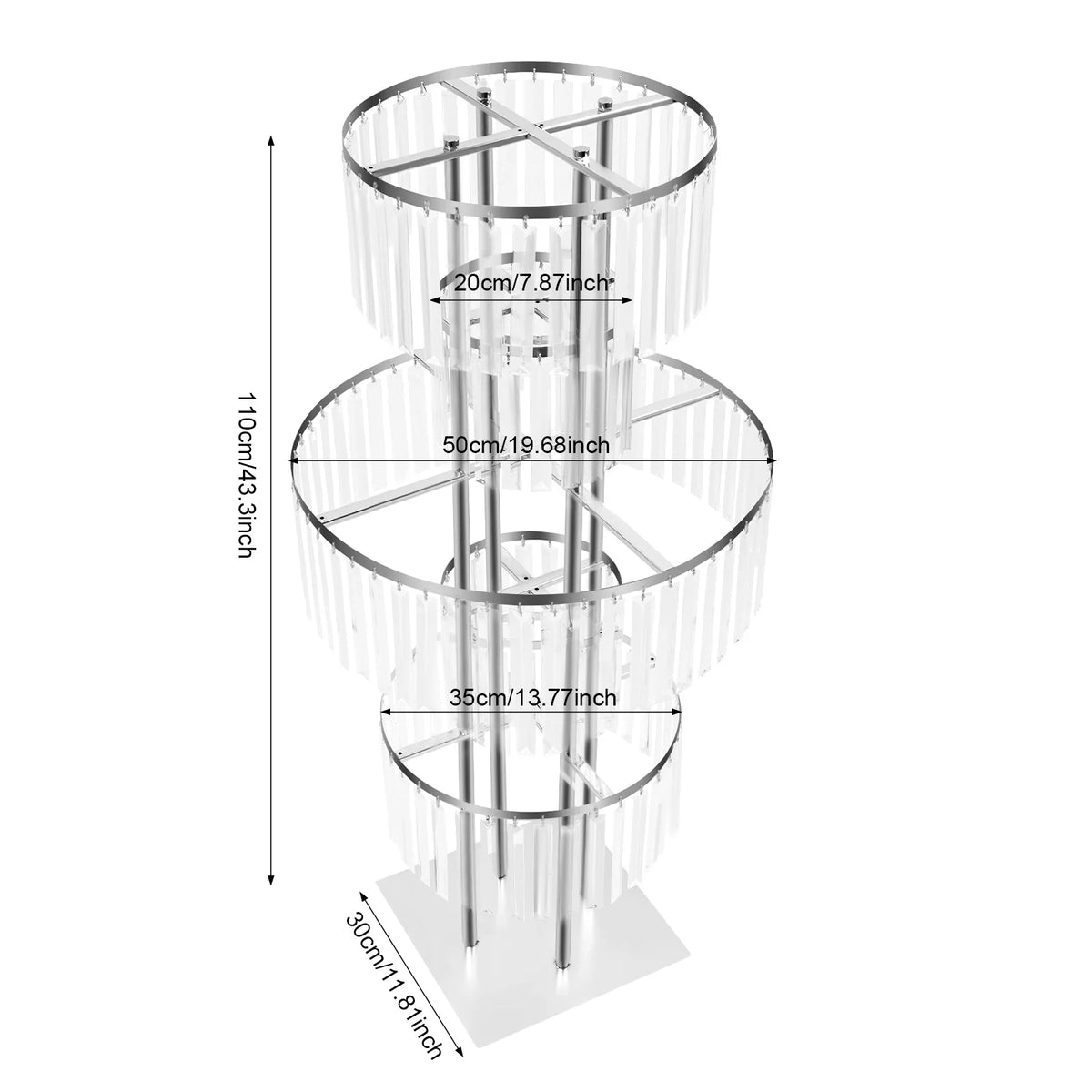 Acrylic Crystal Flower Vase Rack Stand Wedding Centerpiece Display Holder