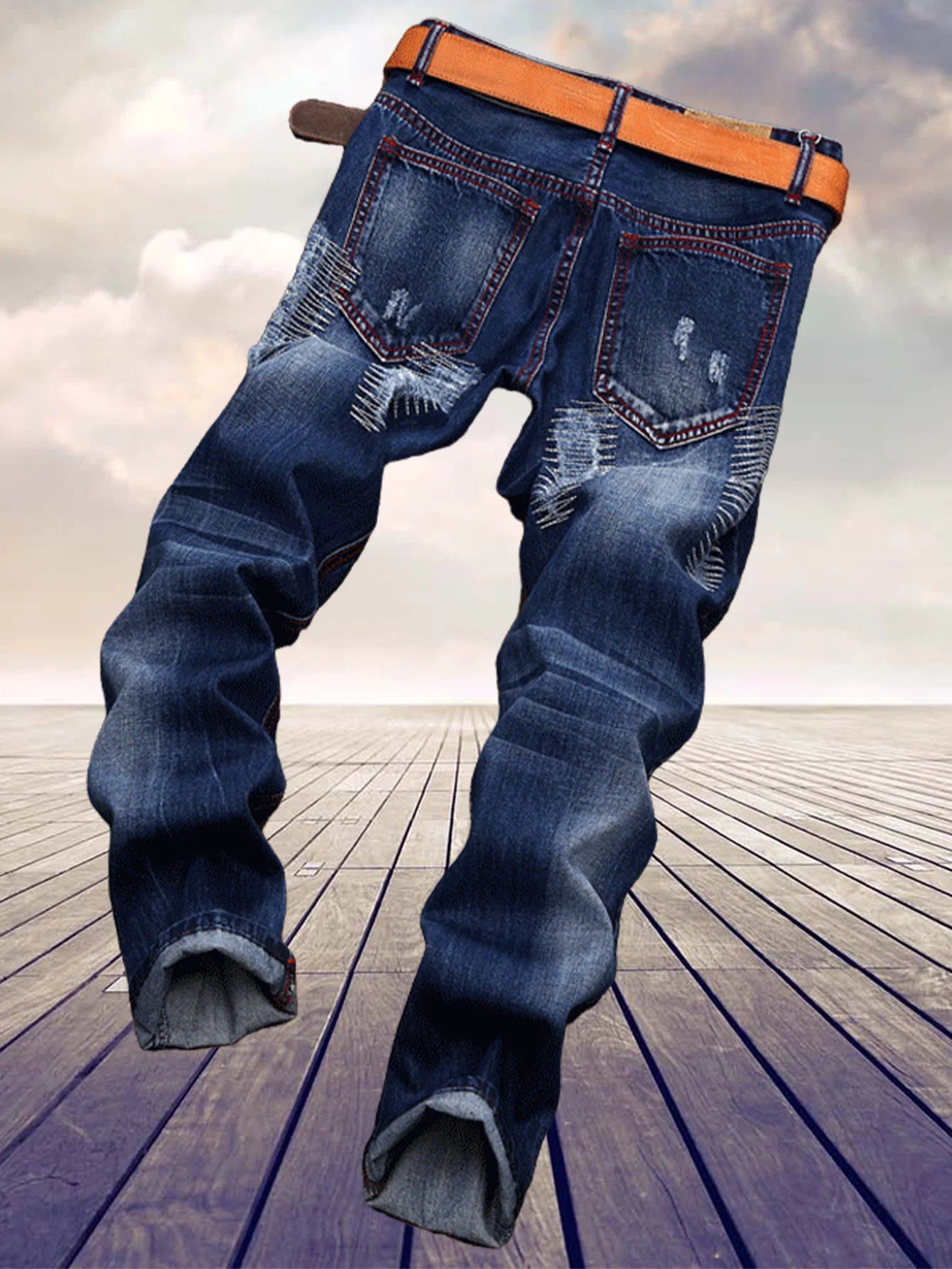 Cotton Blended Regular Fit Jeans With Zipper Fly For Men