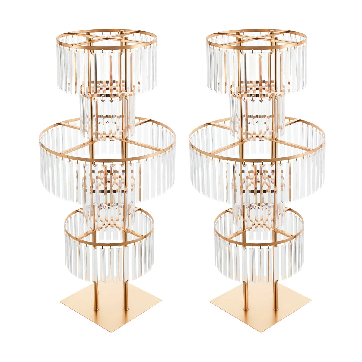 5 Tier Gold Acrylic Wedding Flower Stand Centerpiece