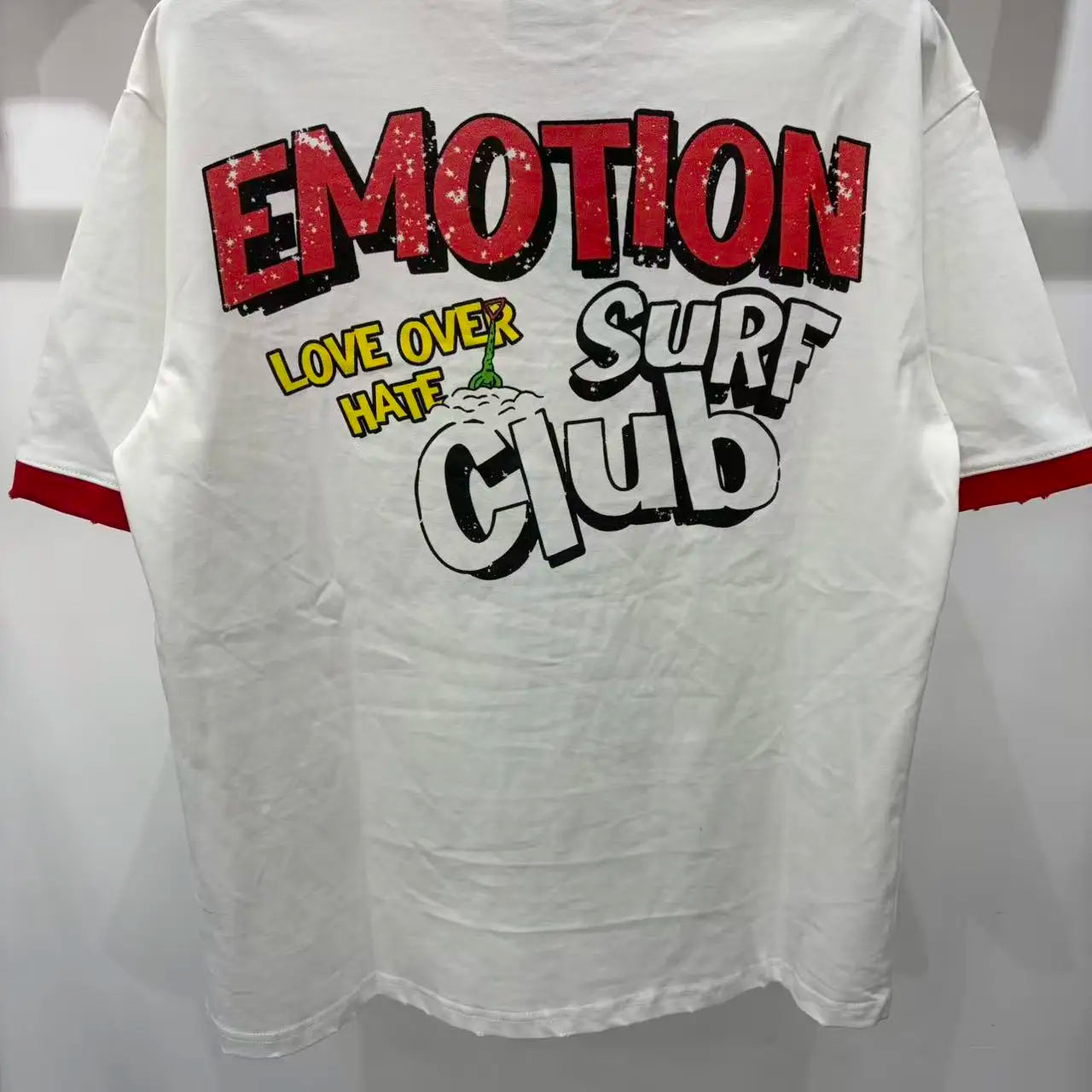 Mixed Emotion Rhinestone Cartoon Print Cotton T Shirt Men Women