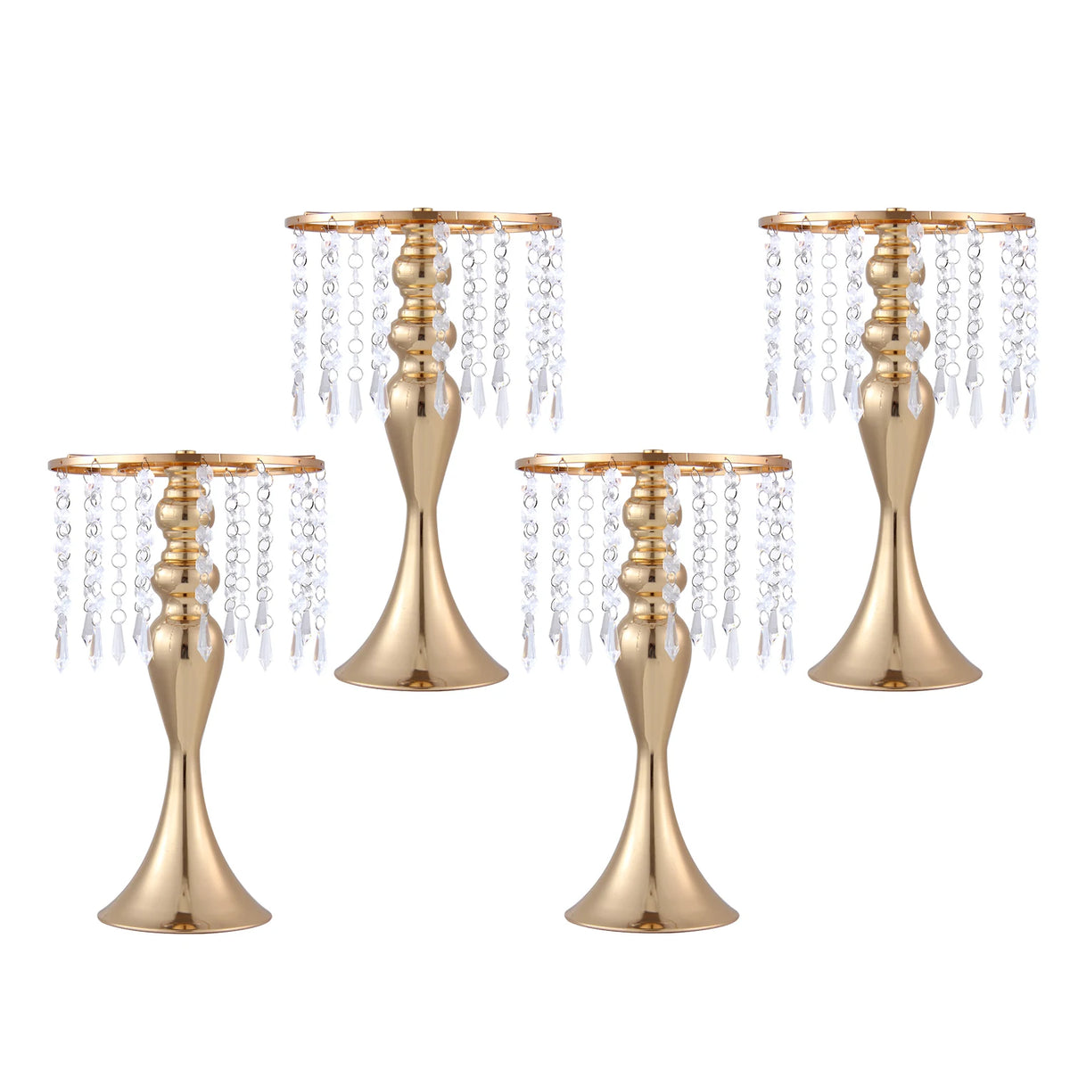 4 Pcs Gold Metal Trumpet Vases Wedding Centerpieces