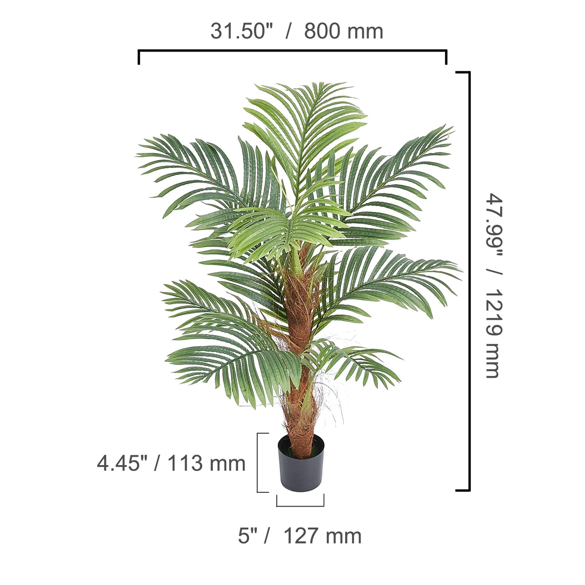Succebuy Faux Palm Tree Secure Pe Material Anti-Tip Tilt Protection
