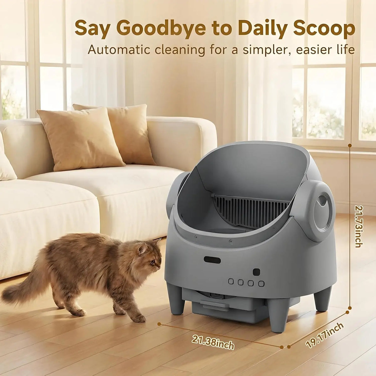 HiMiss Smart Open Automatic Self-Cleaning Cat Litter Box With WiFi Control