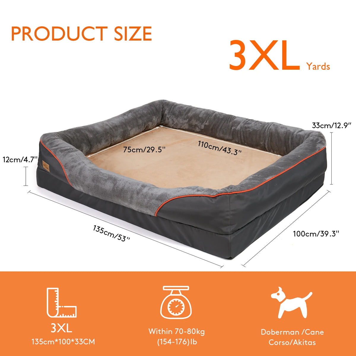 Borwart Memory Foam Orthopedic Pet Sofa With Removable Cover