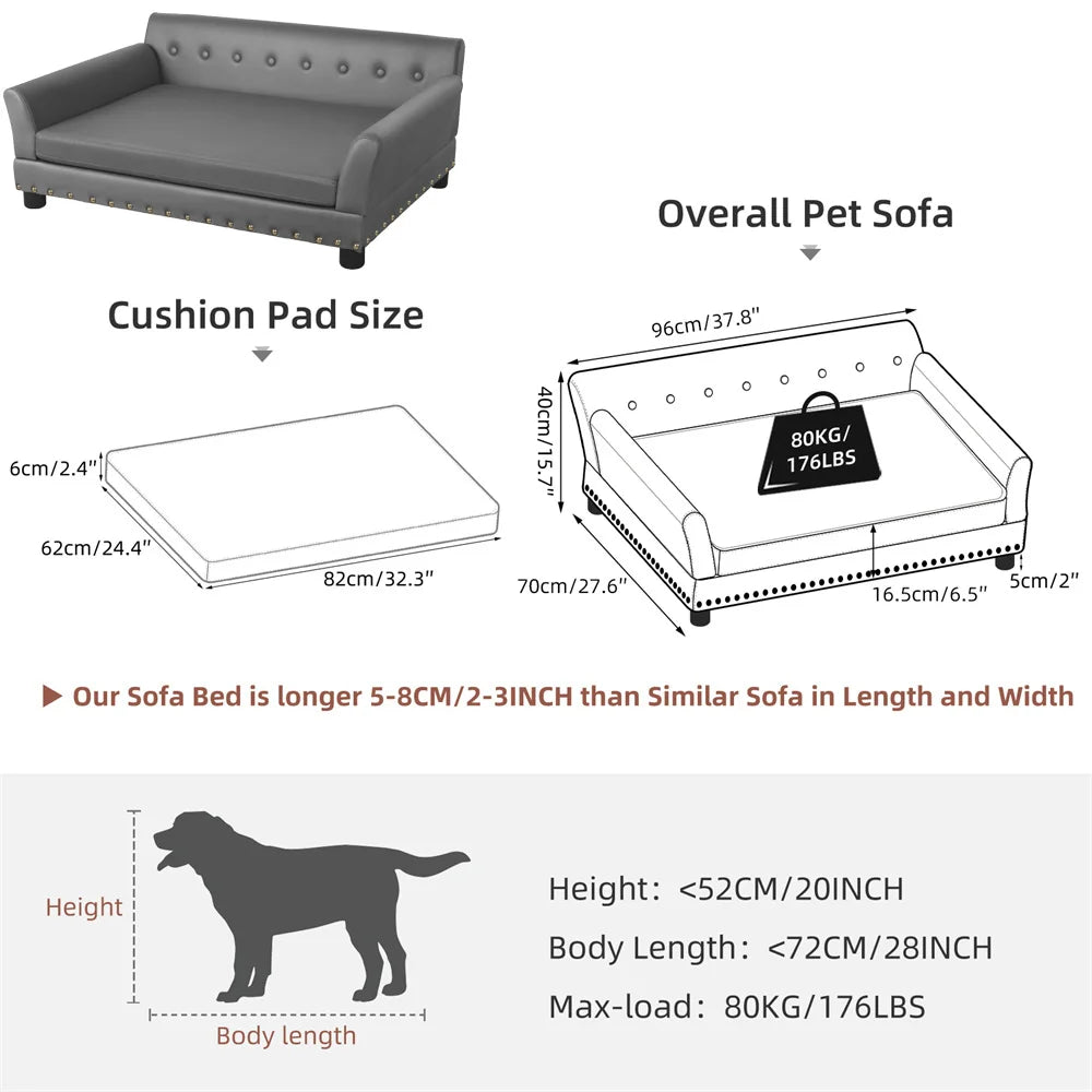 Borwart Heavy Duty Raised Pet Sofa Bed With Removable Cover