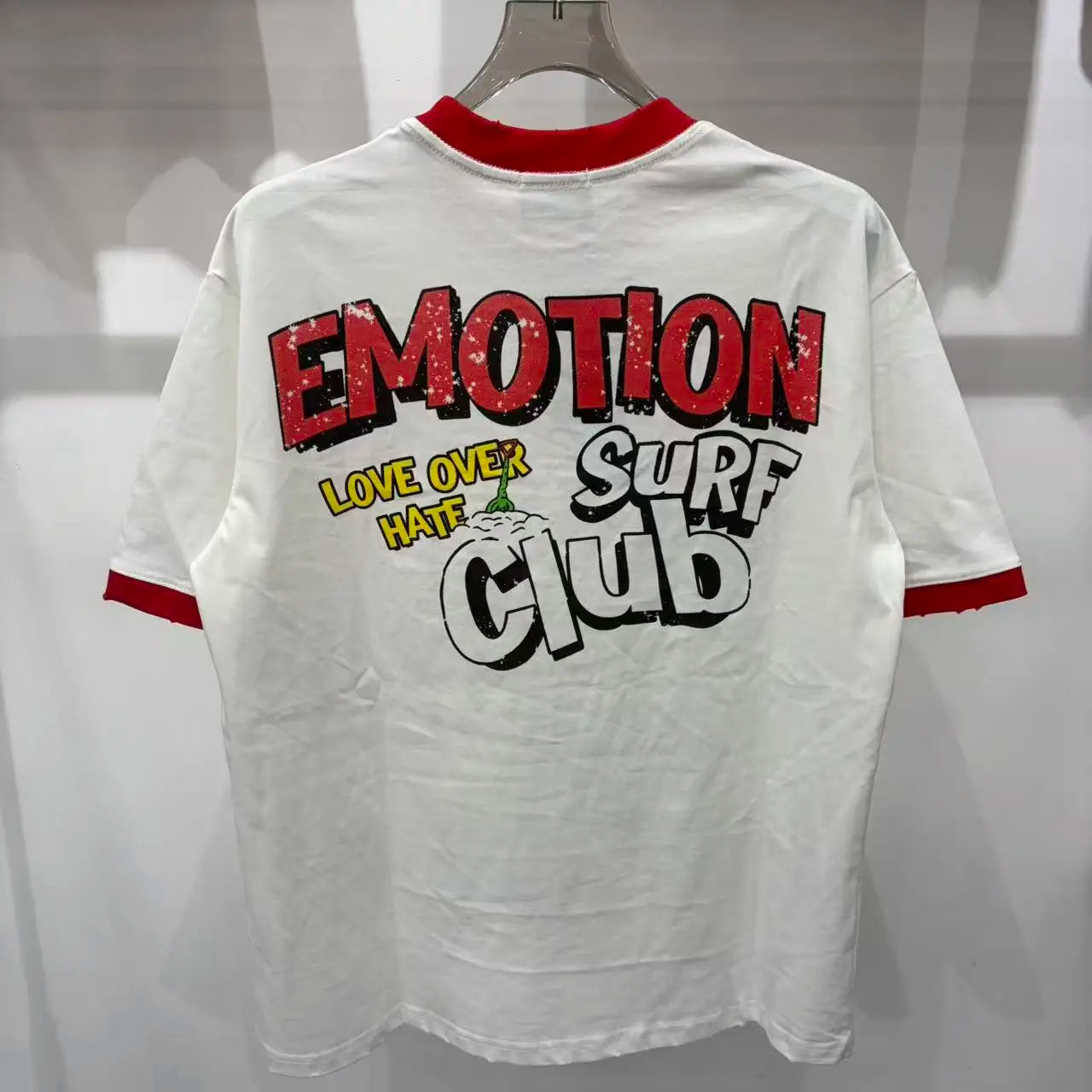 Mixed Emotion Rhinestone Cartoon Print Cotton T Shirt Men Women