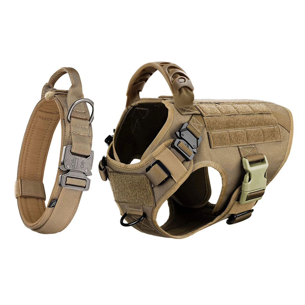 Adjustable Tactical Dog Harness And Collar Set For All Stages