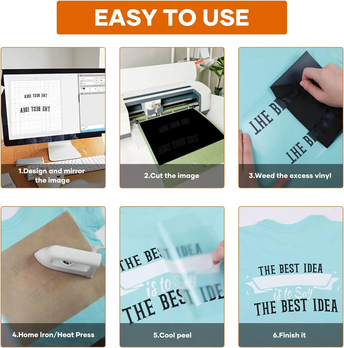 Htvront Self-Adhesive Heat Transfer Vinyl Roll