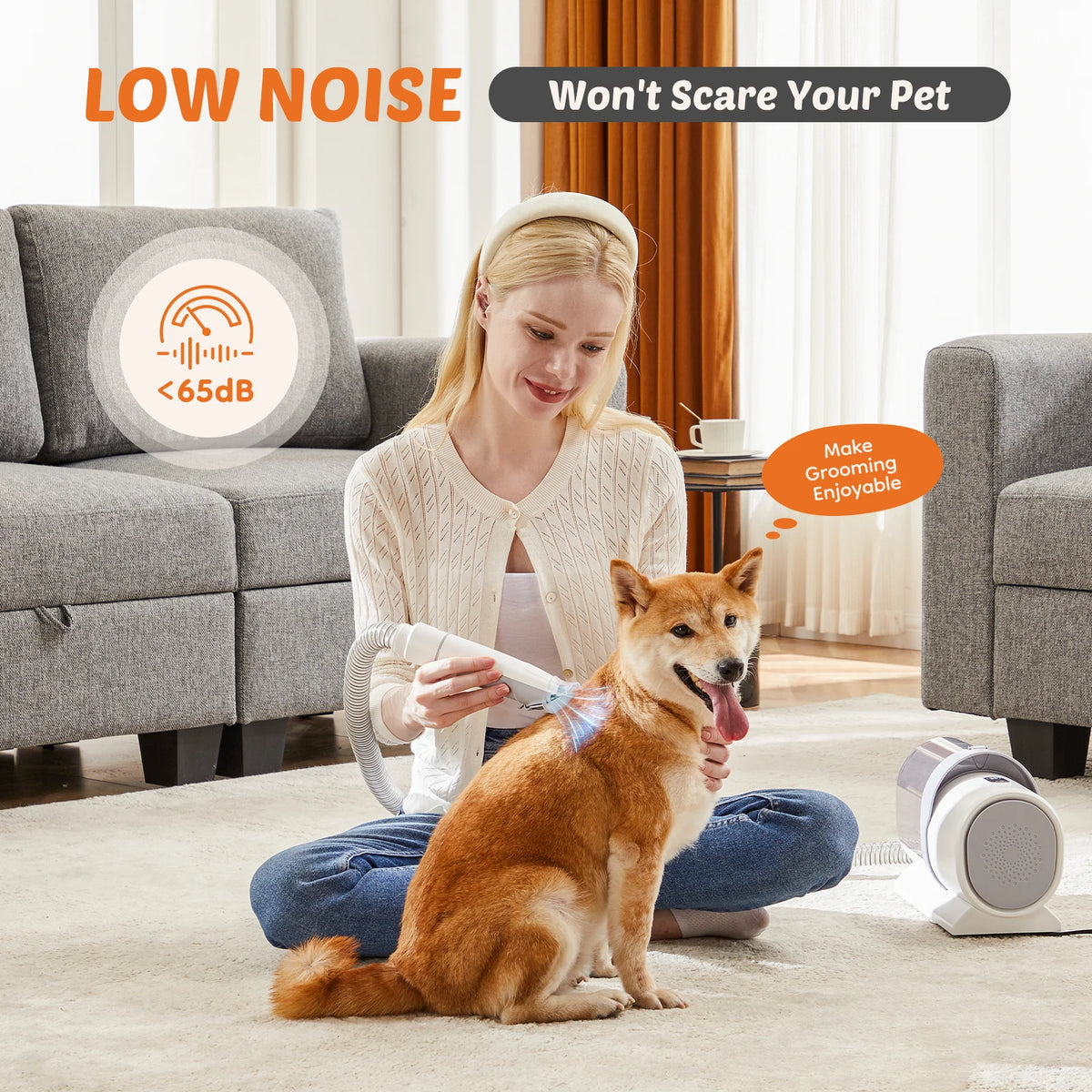 Sweetcrispy Professional Cordless Pet Grooming Vacuum Kit
